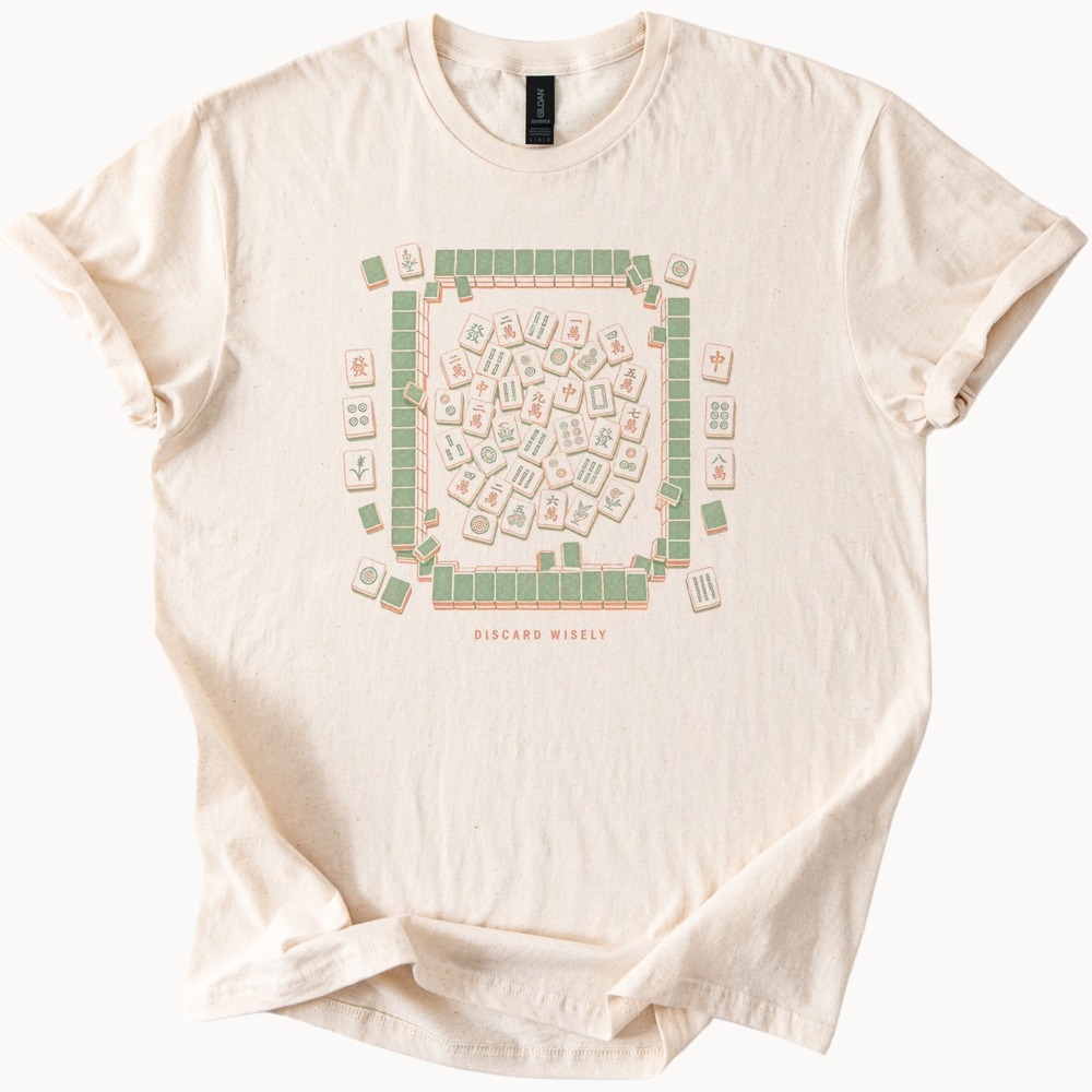 Discard Wisely Mahjong Tile Art Tee
